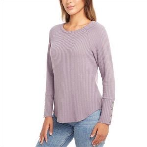 NEW chaser thermal crew neck t shirt long sleeve size S mauve  color stretch